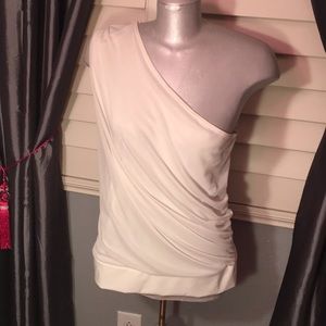 Cream one shoulder top